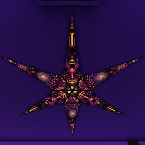 AS-PT02 and AS-PT03 – 6 Petals Canopy Set - UV-Reactive Flurescent Ceiling Decoration - 3D-Preview