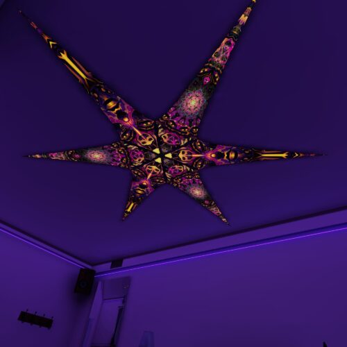 AS-PT02 and AS-PT03 – 6 Petals Canopy Set - UV-Reactive Flurescent Ceiling Decoration - 3D-Preview