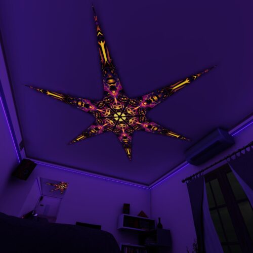 AS-PT02 – 6 Petals Canopy Set - UV-Reactive Flurescent Ceiling Decoration - 3D-Preview