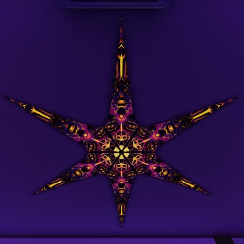 AS-PT02 – 6 Petals Canopy Set - UV-Reactive Flurescent Ceiling Decoration - 3D-Preview