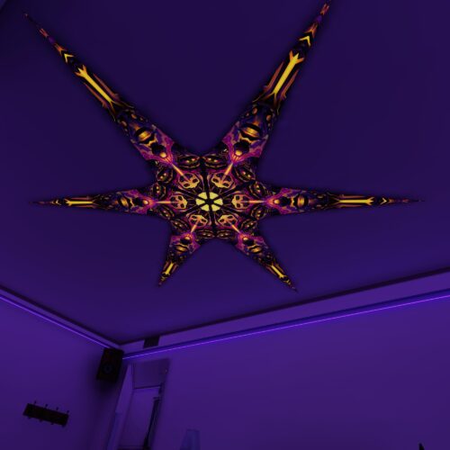 AS-PT02 – 6 Petals Canopy Set - UV-Reactive Flurescent Ceiling Decoration - 3D-Preview