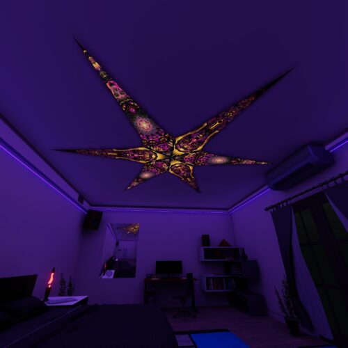 AS-PT03 and AS-PT01 – 6 Petals Canopy Set - UV-Reactive Flurescent Ceiling Decoration - 3D-Preview