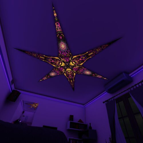 AS-PT03 and AS-PT01 – 6 Petals Canopy Set - UV-Reactive Flurescent Ceiling Decoration - 3D-Preview