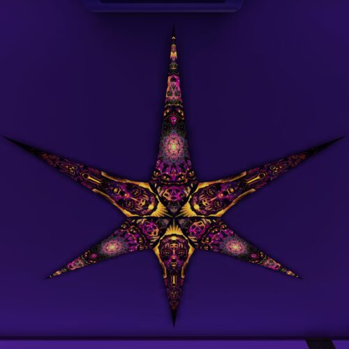 AS-PT03 and AS-PT01 – 6 Petals Canopy Set - UV-Reactive Flurescent Ceiling Decoration - 3D-Preview