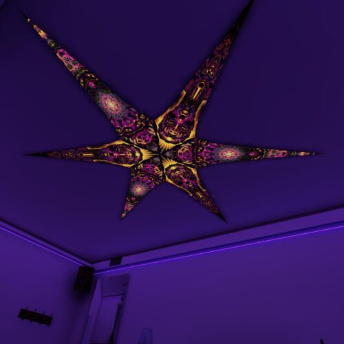 AS-PT03 and AS-PT01 – 6 Petals Canopy Set - UV-Reactive Flurescent Ceiling Decoration - 3D-Preview