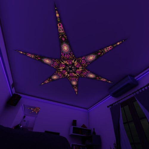 AS-PT03 – 6 Petals Canopy Set - UV-Reactive Flurescent Ceiling Decoration - 3D-Preview