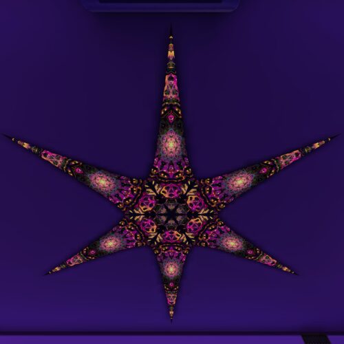 AS-PT03 – 6 Petals Canopy Set - UV-Reactive Flurescent Ceiling Decoration - 3D-Preview