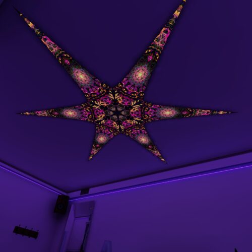 AS-PT03 – 6 Petals Canopy Set - UV-Reactive Flurescent Ceiling Decoration - 3D-Preview
