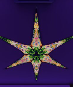 BR-DMT-Fish and BR-Mind-Tunnel – 6 Petals Canopy Set - UV-Reactive Flurescent Ceiling Decoration - 3D-Preview