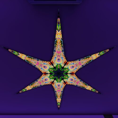 BR-DMT-Fish – 6 Petals Canopy Set - UV-Reactive Flurescent Ceiling Decoration - 3D-Preview