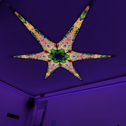 BR-DMT-Fish – 6 Petals Canopy Set - UV-Reactive Flurescent Ceiling Decoration - 3D-Preview