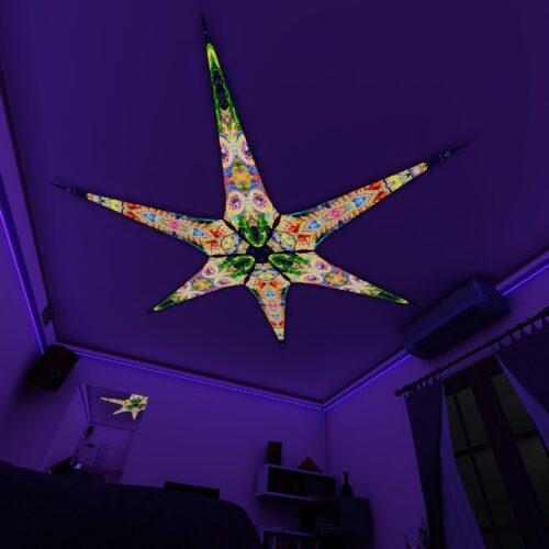 BR-Mind-Tunnel and BR-Psychic-Vajra – 6 Petals Canopy Set - UV-Reactive Flurescent Ceiling Decoration - 3D-Preview
