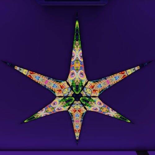 BR-Mind-Tunnel and BR-Psychic-Vajra – 6 Petals Canopy Set - UV-Reactive Flurescent Ceiling Decoration - 3D-Preview