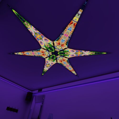 BR-Mind-Tunnel and BR-Psychic-Vajra – 6 Petals Canopy Set - UV-Reactive Flurescent Ceiling Decoration - 3D-Preview