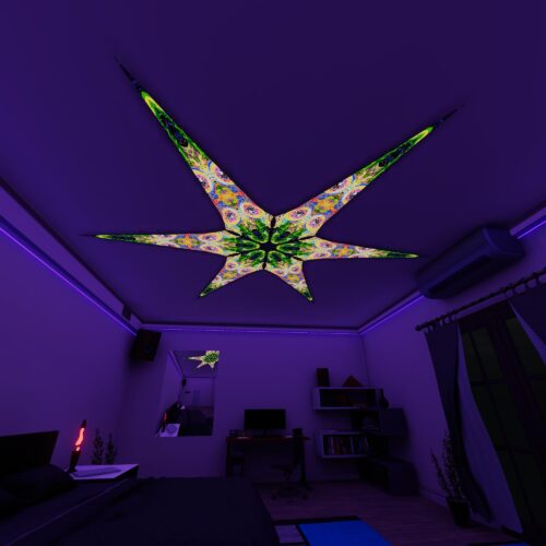 BR-Mind-Tunnel – 6 Petals Canopy Set - UV-Reactive Flurescent Ceiling Decoration - 3D-Preview