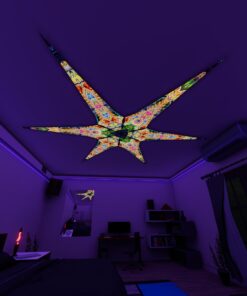 BR-Psychic-Vajra and BR-DMT-Fish – 6 Petals Canopy Set - UV-Reactive Flurescent Ceiling Decoration - 3D-Preview