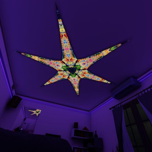 BR-Psychic-Vajra and BR-DMT-Fish – 6 Petals Canopy Set - UV-Reactive Flurescent Ceiling Decoration - 3D-Preview