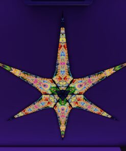 BR-Psychic-Vajra and BR-DMT-Fish – 6 Petals Canopy Set - UV-Reactive Flurescent Ceiling Decoration - 3D-Preview
