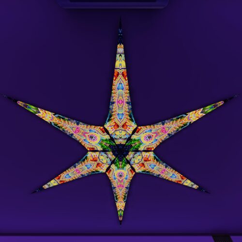 BR-Psychic-Vajra and BR-DMT-Fish – 6 Petals Canopy Set - UV-Reactive Flurescent Ceiling Decoration - 3D-Preview