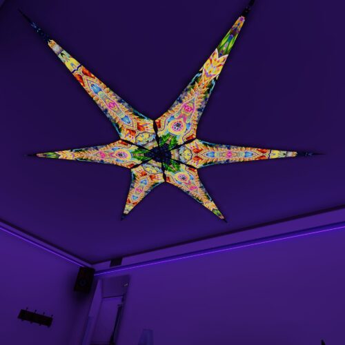 BR-Psychic-Vajra and BR-DMT-Fish – 6 Petals Canopy Set - UV-Reactive Flurescent Ceiling Decoration - 3D-Preview
