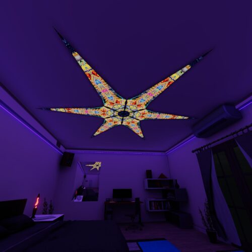 BR-Psychic-Vajra – 6 Petals Canopy Set - UV-Reactive Flurescent Ceiling Decoration - 3D-Preview