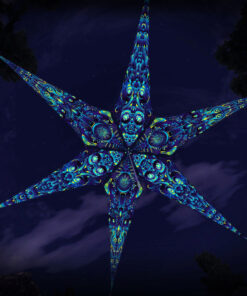 Cyber-Nexus and Neuro-Hybrid – 6 Petals Canopy Set - UV-Reactive Flurescent Ceiling Decoration - 3D-Preview