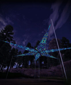 Cyber-Nexus and Neuro-Hybrid – 6 Petals Canopy Set - UV-Reactive Flurescent Ceiling Decoration - 3D-Preview