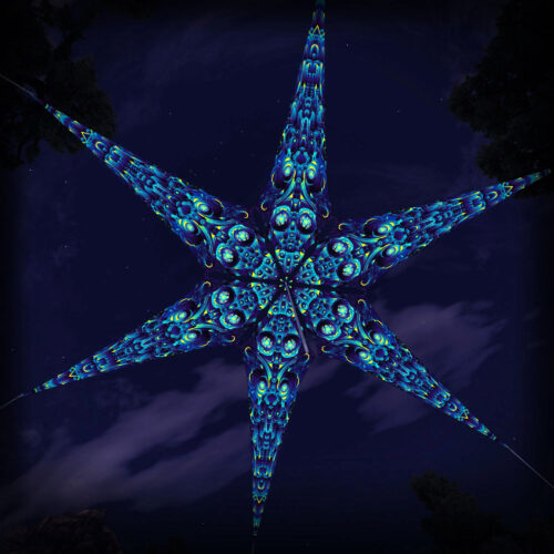 Cyber-Nexus – 6 Petals Canopy Set - UV-Reactive Flurescent Ceiling Decoration - 3D-Preview