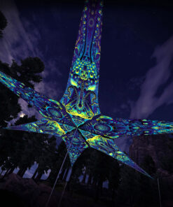 Neuro-Hybrid and Octo-Bioforge – 6 Petals Canopy Set - UV-Reactive Flurescent Ceiling Decoration - 3D-Preview