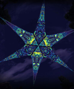 Neuro-Hybrid and Octo-Bioforge – 6 Petals Canopy Set - UV-Reactive Flurescent Ceiling Decoration - 3D-Preview