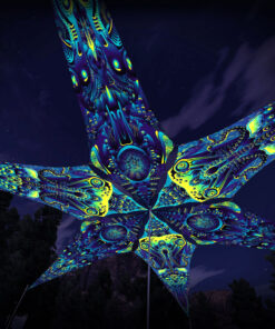 Neuro-Hybrid and Octo-Bioforge – 6 Petals Canopy Set - UV-Reactive Flurescent Ceiling Decoration - 3D-Preview