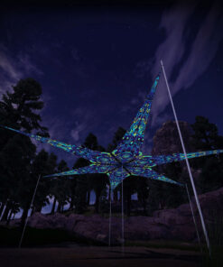 Neuro-Hybrid – 6 Petals Canopy Set - UV-Reactive Flurescent Ceiling Decoration - 3D-Preview