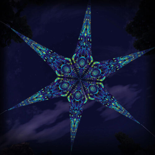 Neuro-Hybrid – 6 Petals Canopy Set - UV-Reactive Flurescent Ceiling Decoration - 3D-Preview