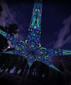 Neuro-Hybrid – 6 Petals Canopy Set - UV-Reactive Flurescent Ceiling Decoration - 3D-Preview