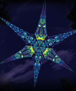 Octo-Bioforge and Cyber-Nexus – 6 Petals Canopy Set - UV-Reactive Flurescent Ceiling Decoration - 3D-Preview