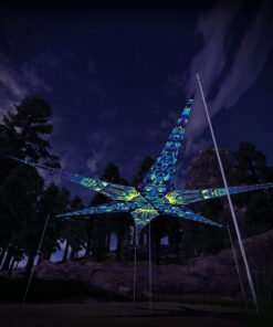 Octo-Bioforge and Cyber-Nexus – 6 Petals Canopy Set - UV-Reactive Flurescent Ceiling Decoration - 3D-Preview