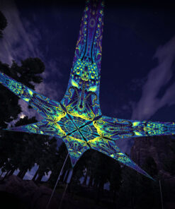 Octo-Bioforge – 6 Petals Canopy Set - UV-Reactive Flurescent Ceiling Decoration - 3D-Preview