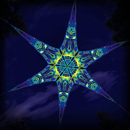 Octo-Bioforge – 6 Petals Canopy Set - UV-Reactive Flurescent Ceiling Decoration - 3D-Preview