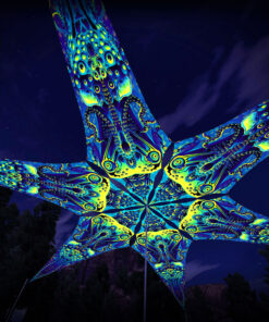Octo-Bioforge – 6 Petals Canopy Set - UV-Reactive Flurescent Ceiling Decoration - 3D-Preview