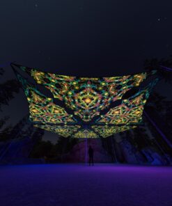 R2-TR01 and R2-TR02 - 6 Triangles Canopy Set - UV-Reactive Flurescent Ceiling Decoration - 3D-Preview