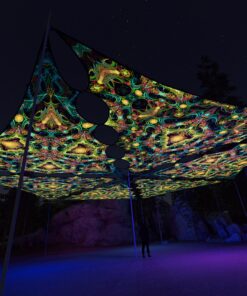 R2-TR01 and R2-TR02 - 6 Triangles Canopy Set - UV-Reactive Flurescent Ceiling Decoration - 3D-Preview