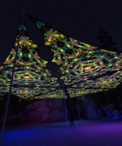 R2-TR01 - 6 Triangles Canopy Set - UV-Reactive Flurescent Ceiling Decoration - 3D-Preview