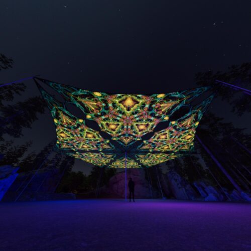 R2-TR02 - 6 Triangles Canopy Set - UV-Reactive Flurescent Ceiling Decoration - 3D-Preview