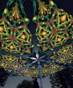 R2-TR02 - 6 Triangles Canopy Set - UV-Reactive Flurescent Ceiling Decoration - 3D-Preview