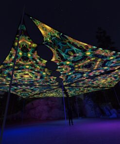 R2-TR03 and R2-TR01 - 6 Triangles Canopy Set - UV-Reactive Flurescent Ceiling Decoration - 3D-Preview