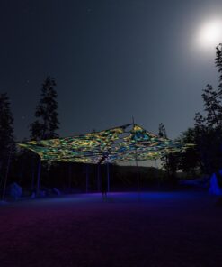 R2-TR03 and R2-TR01 - 6 Triangles Canopy Set - UV-Reactive Flurescent Ceiling Decoration - 3D-Preview