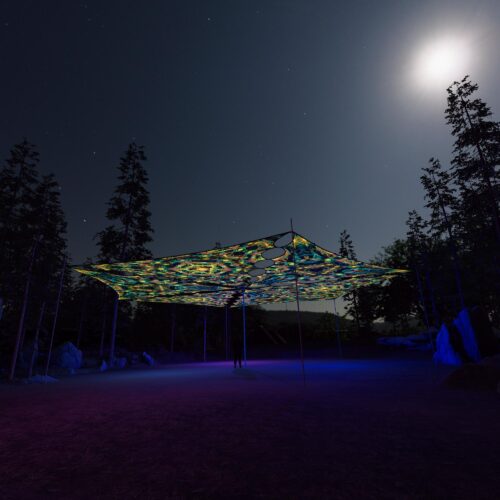 R2-TR03 and R2-TR01 - 6 Triangles Canopy Set - UV-Reactive Flurescent Ceiling Decoration - 3D-Preview