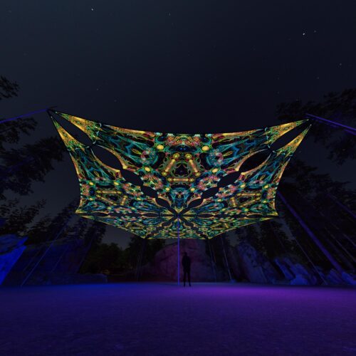R2-TR03 - 6 Triangles Canopy Set - UV-Reactive Flurescent Ceiling Decoration - 3D-Preview