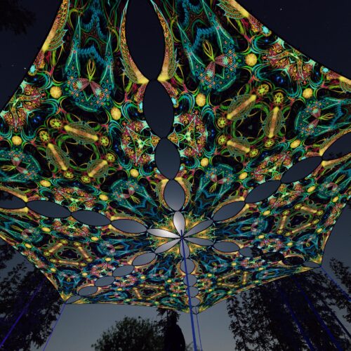 R2-TR03 - 6 Triangles Canopy Set - UV-Reactive Flurescent Ceiling Decoration - 3D-Preview