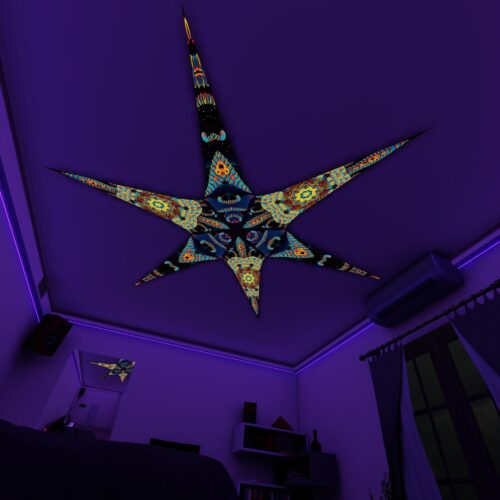 VN-Blip-Blop and VN-Radiance – 6 Petals Canopy Set - UV-Reactive Flurescent Ceiling Decoration - 3D-Preview